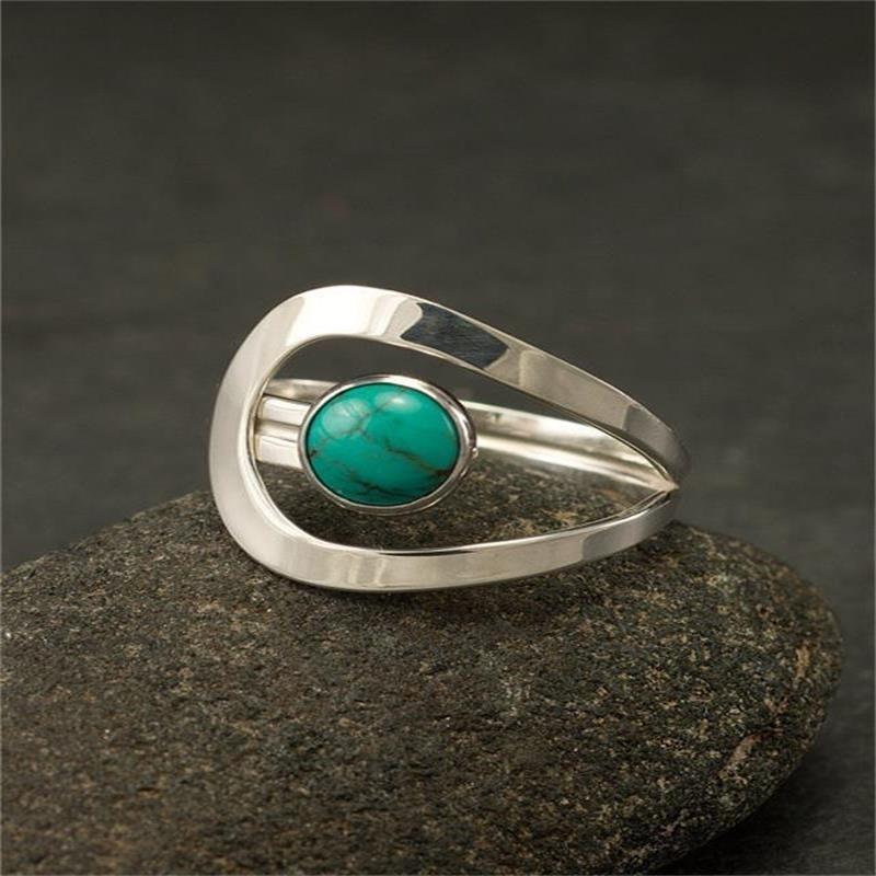 Anillo Abierto Turquesa Minimalista