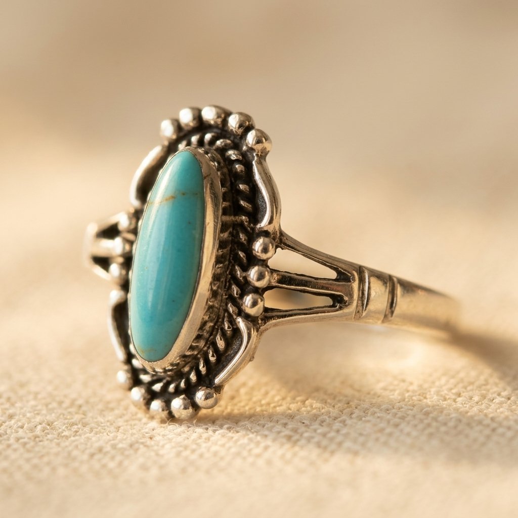 Anillo Marquesa Turquesa Retro