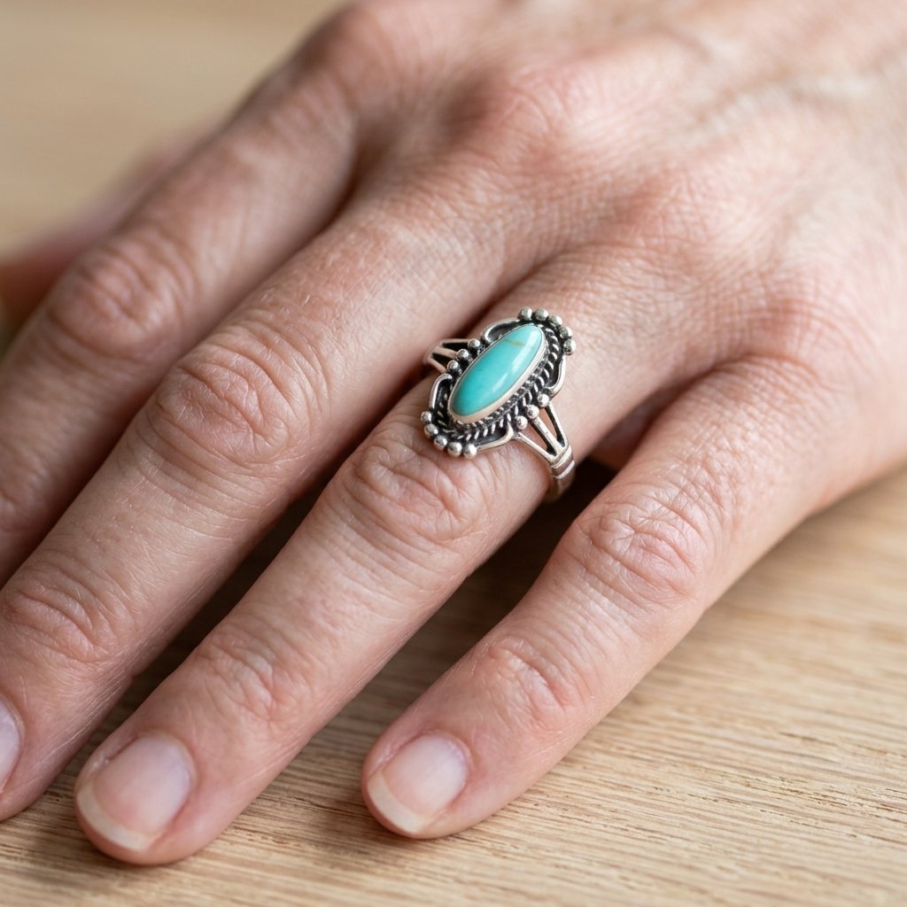 Anillo Marquesa Turquesa Retro