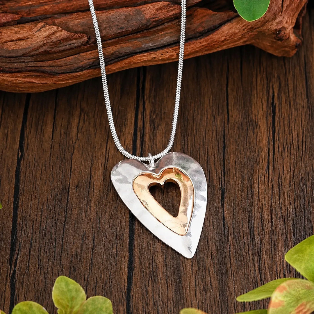 Collar con Corazón Bicolor