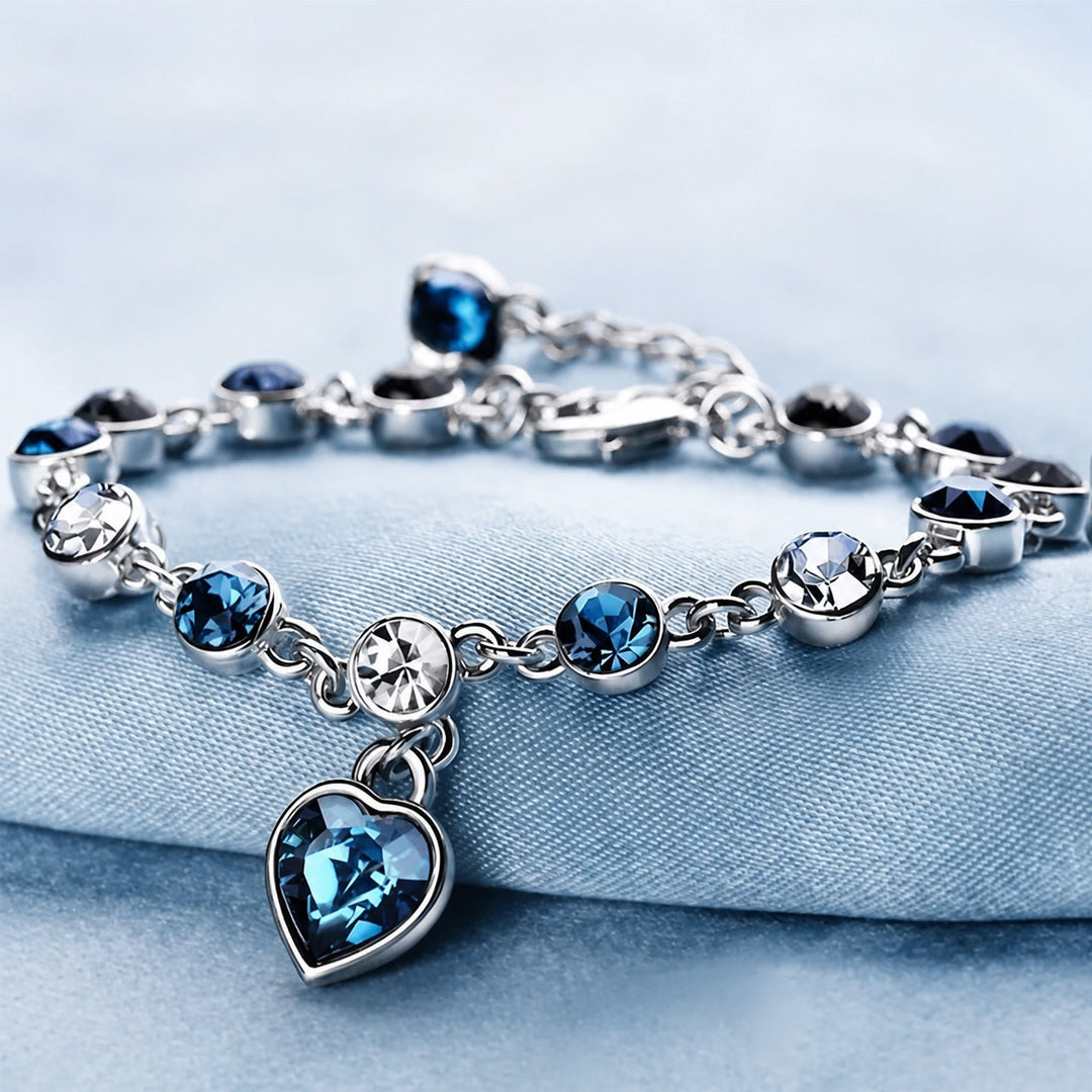 Pulsera Corazón Océano Oro Blanco