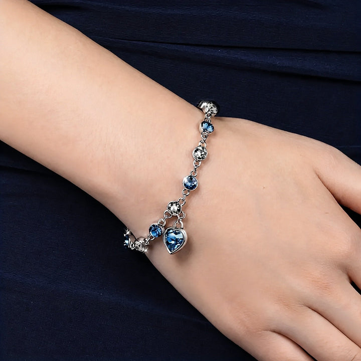 Pulsera Corazón Océano Oro Blanco