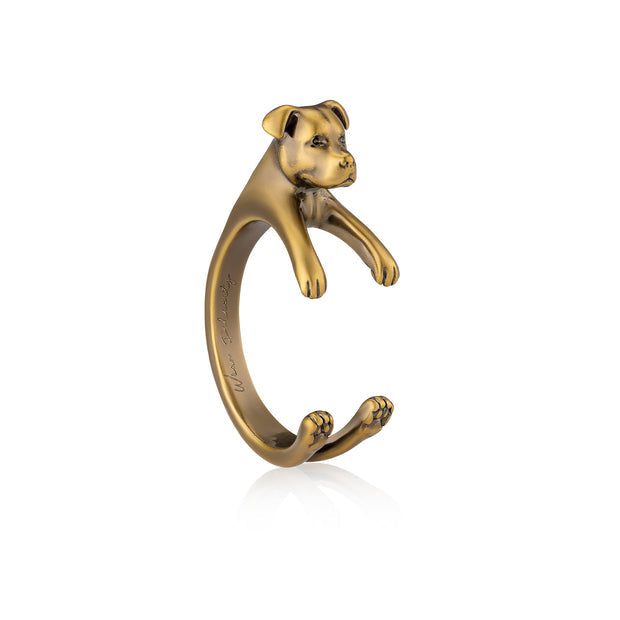 Anillo Pit Bull envolvente, oro
