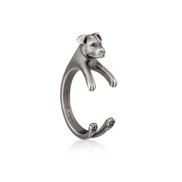 Anillo Pit Bull envolvente, plata