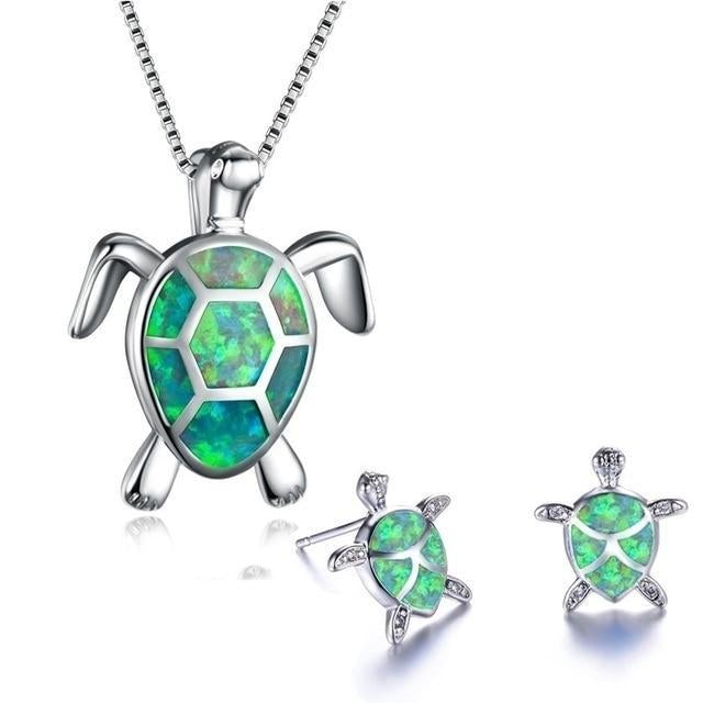 Conjunto Collar y Pendientes Tortuga Marina