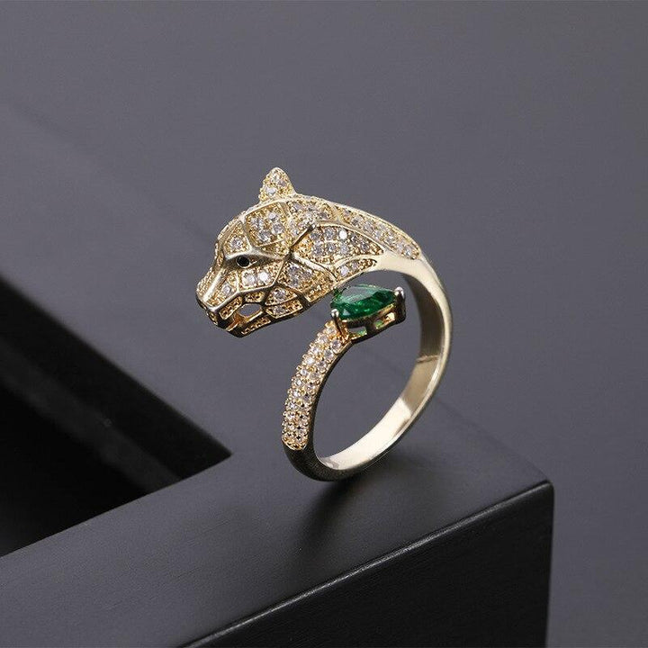 Anillo Ajustable de Leopardo con Acabado