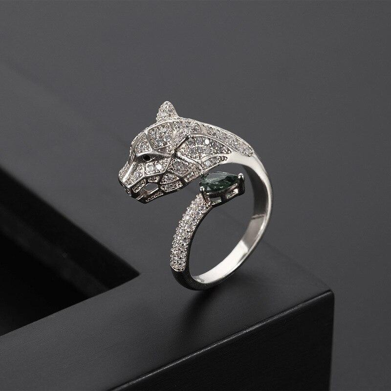 Anillo Ajustable de Leopardo con Acabado