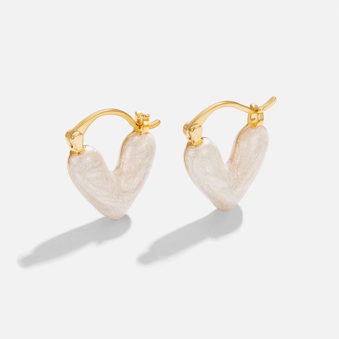 Pendientes Corazón Blanco Puro