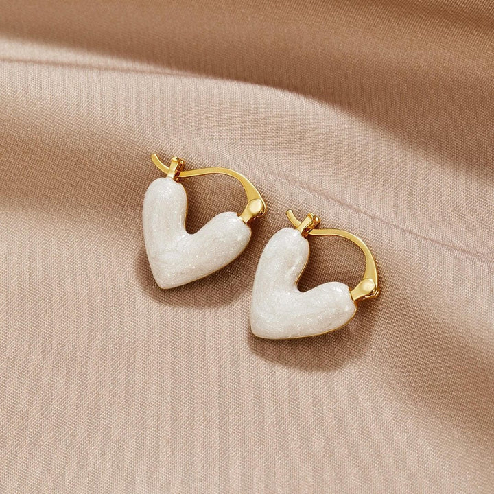 Pendientes Corazón Blanco Puro