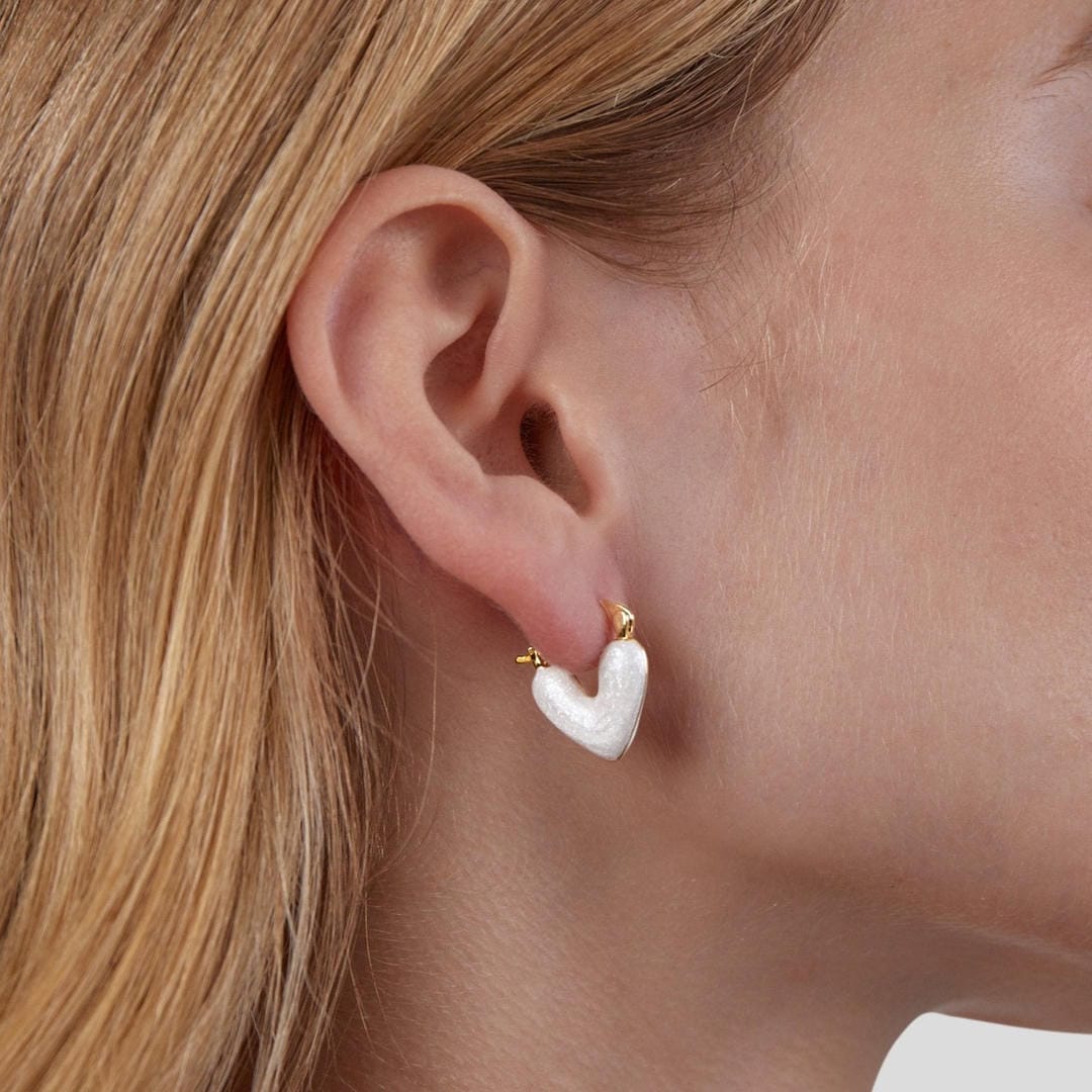 Pendientes Corazón Blanco Puro
