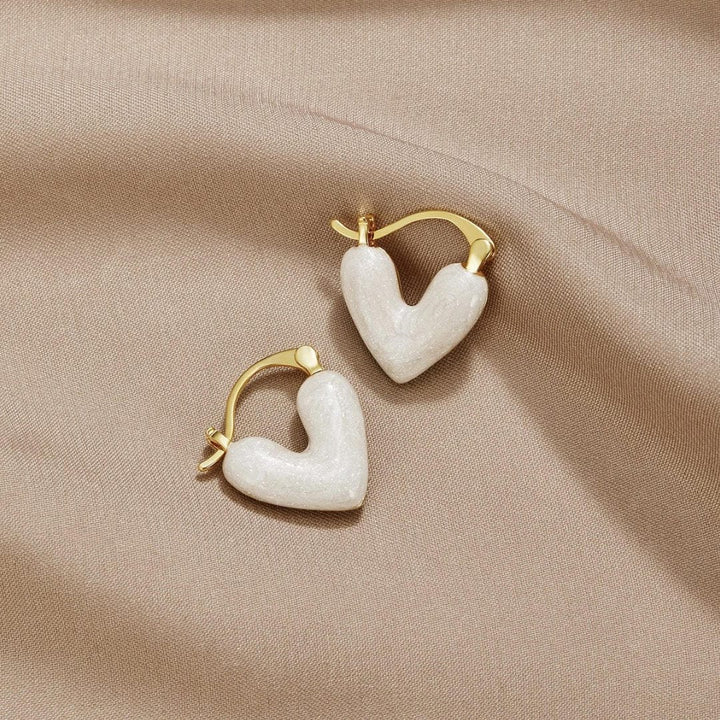 Pendientes Corazón Blanco Puro