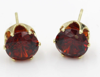 Pendientes Redondos Rojo Rubí