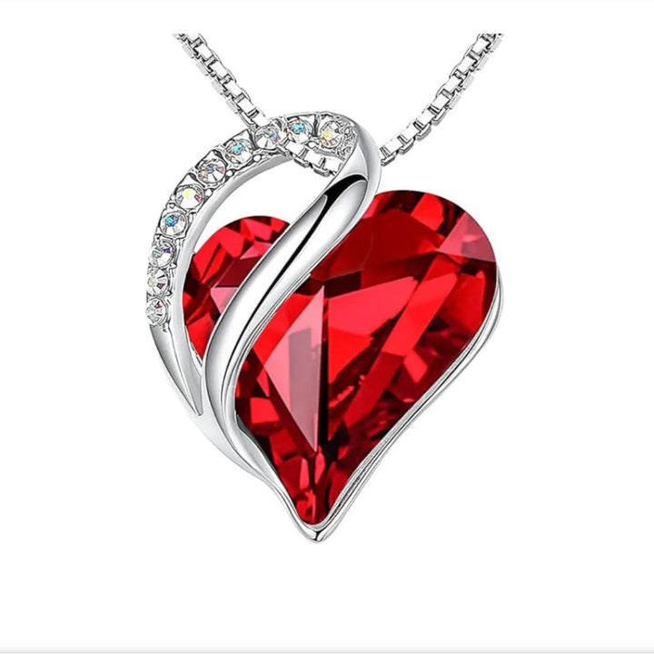 Collar Corazón Infinito Rojo