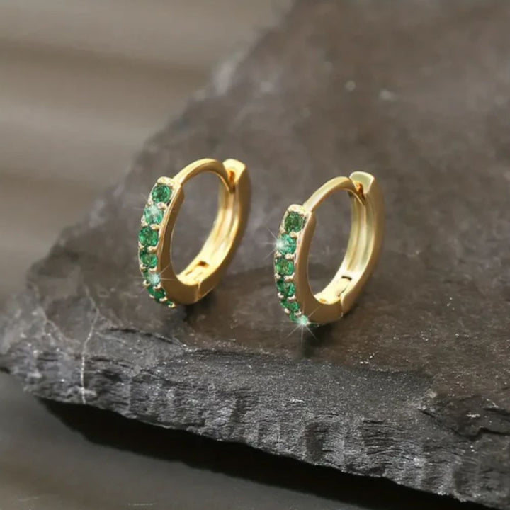 Pendientes Colgantes de Oro y Esmeralda