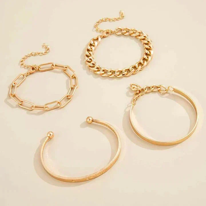 Conjunto Pulseras Apilables Doradas