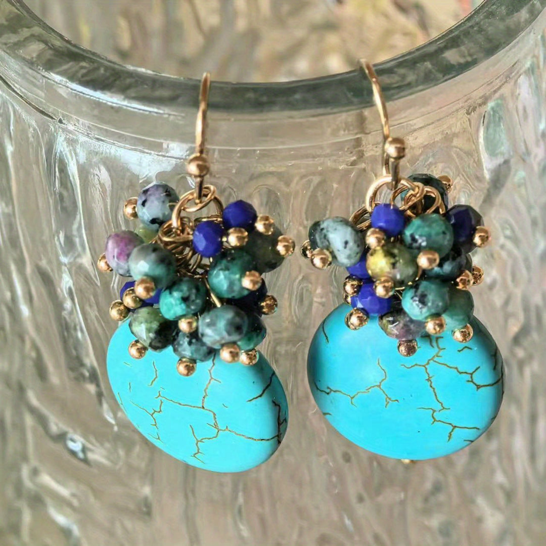 Pendientes Piedras Mixtas Turquesa