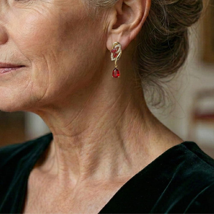 Pendientes Rojo Cereza