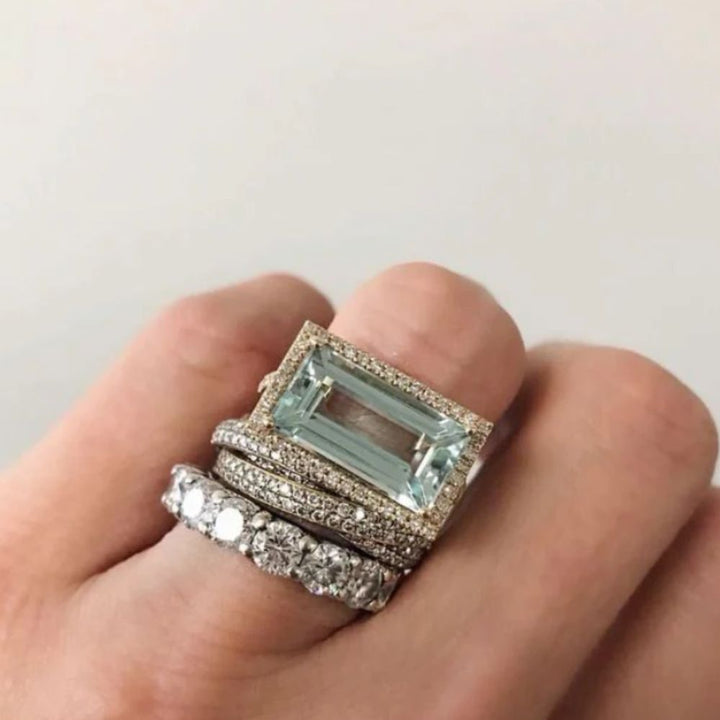 Conjunto de Anillos Turquesa Vintage