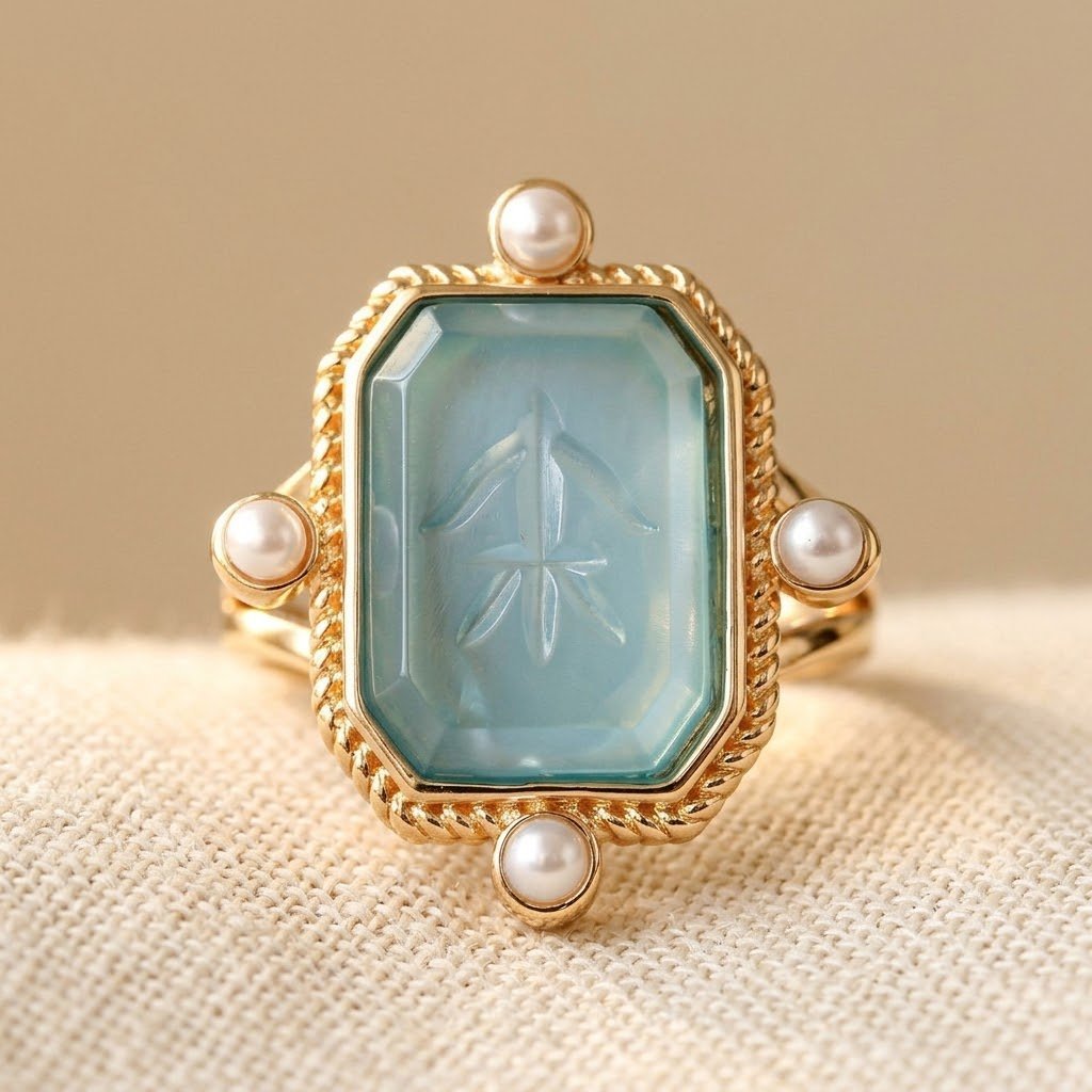 Anillo Gota Turquesa Claro