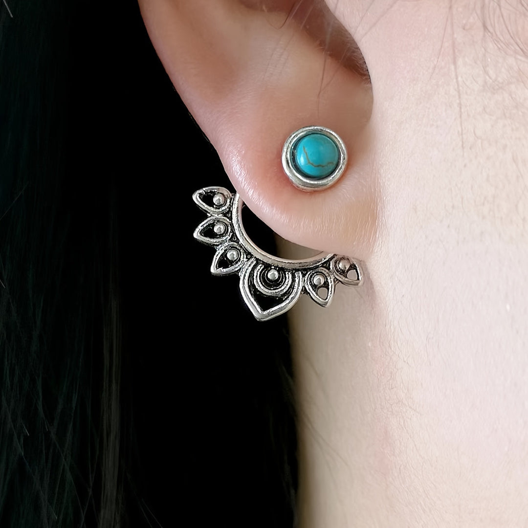 Pendientes Mandala Turquesa Plateados