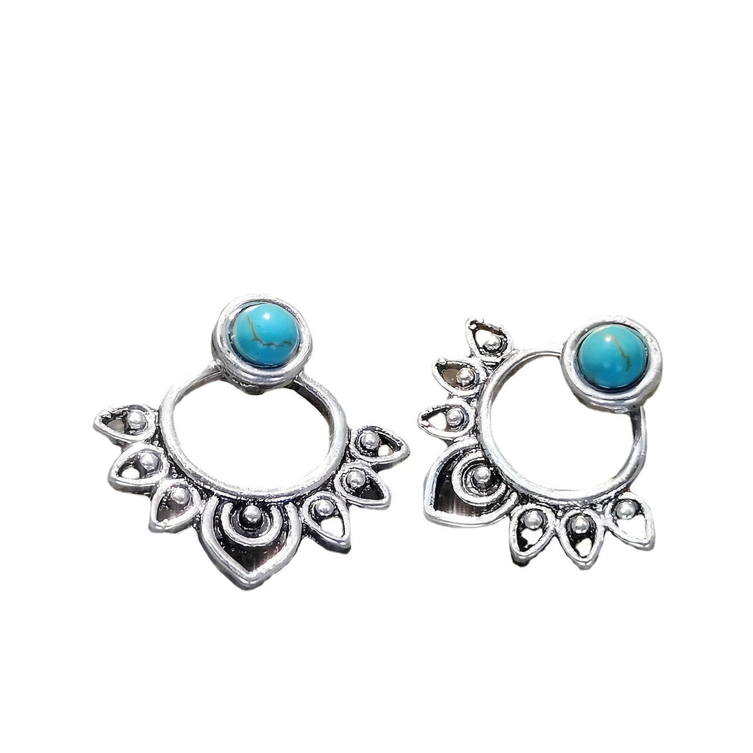 Pendientes Mandala Turquesa Plateados