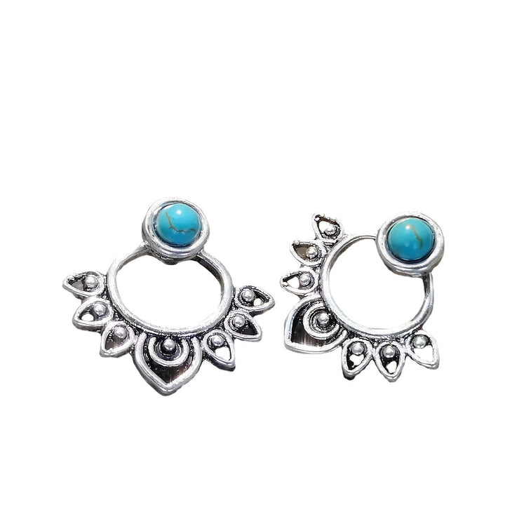 Pendientes Mandala Turquesa Plateados