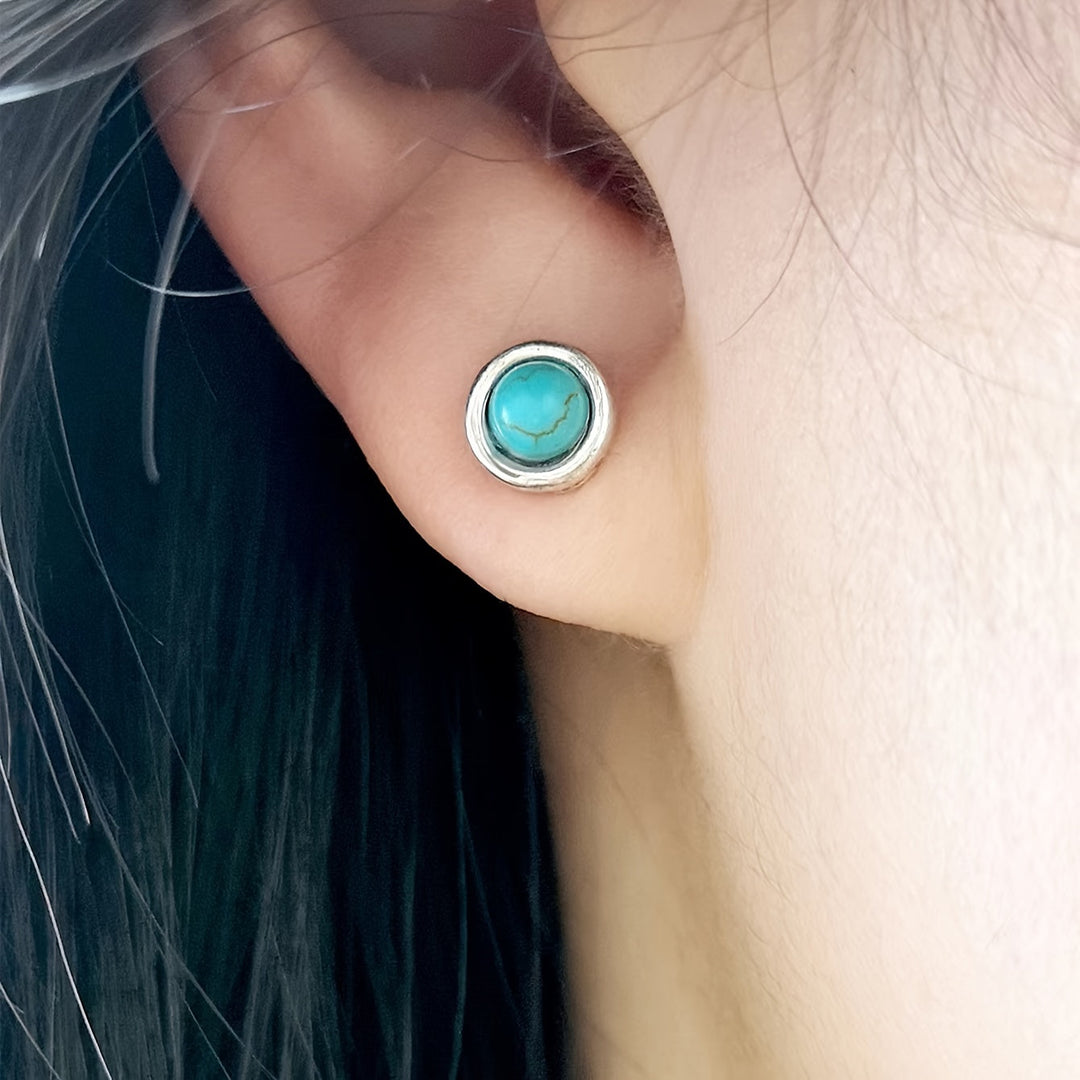 Pendientes Mandala Turquesa Plateados