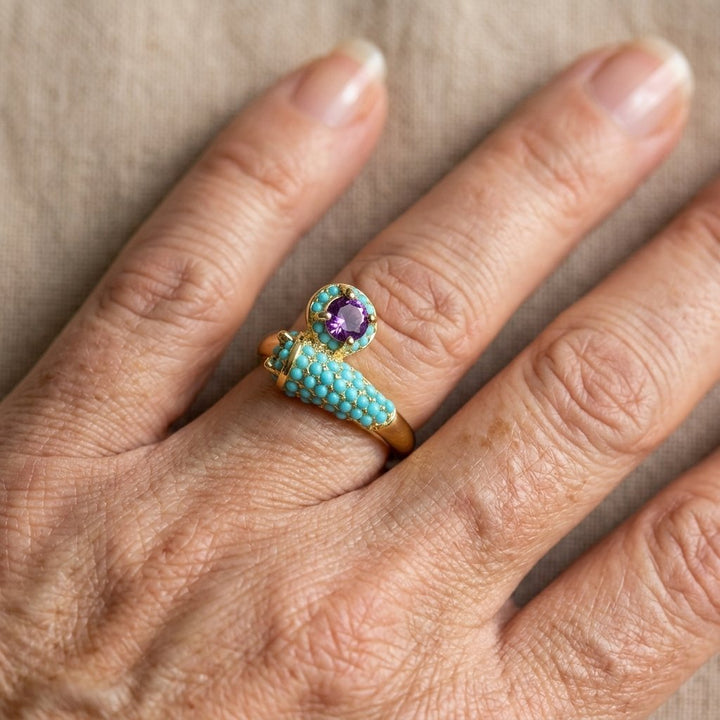 Anillo Fino Turquesa Minimalista