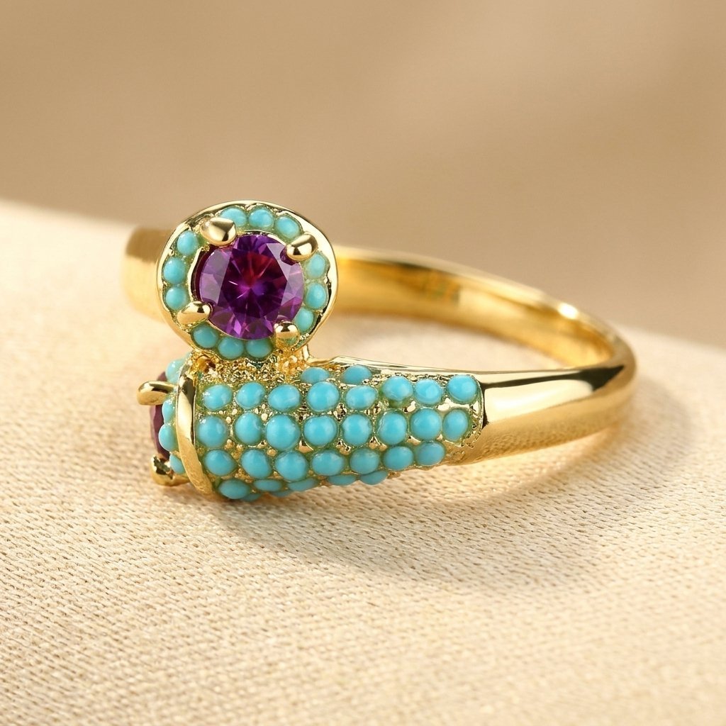 Anillo Fino Turquesa Minimalista