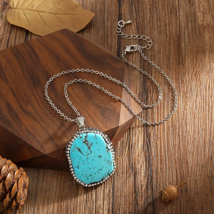 Collar Colgante Turquesa Irregular