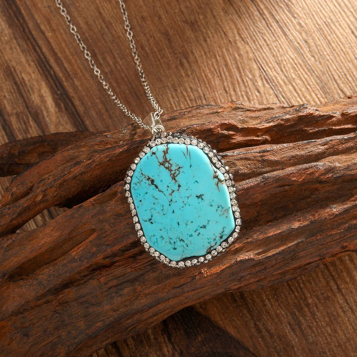 Collar Colgante Turquesa Irregular
