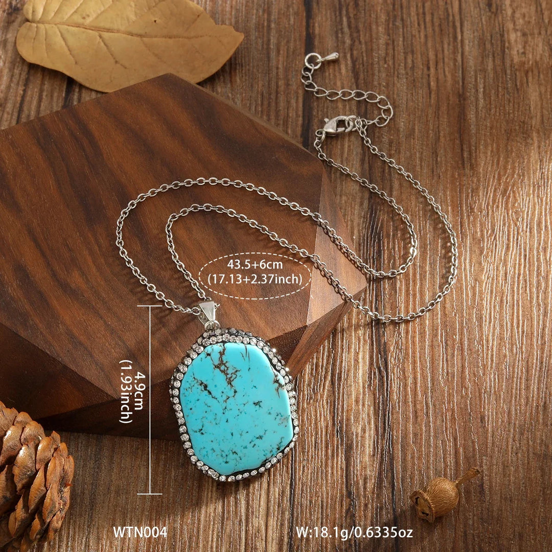Collar Colgante Turquesa Irregular