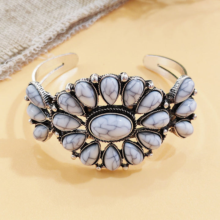 Brazalete Flores Turquesa Étnico