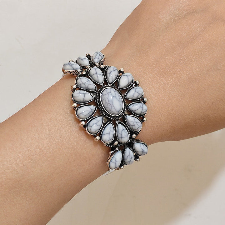 Brazalete Flores Turquesa Étnico