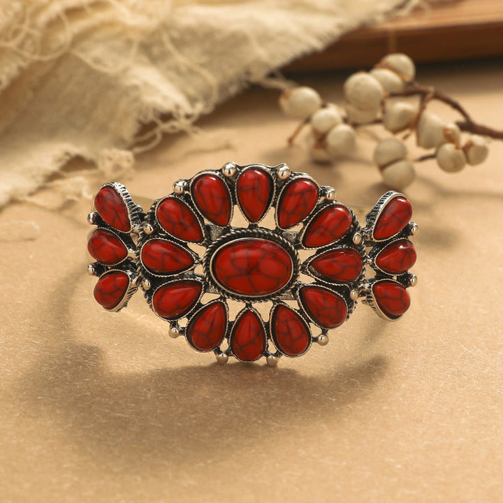 Brazalete Flores Turquesa Étnico