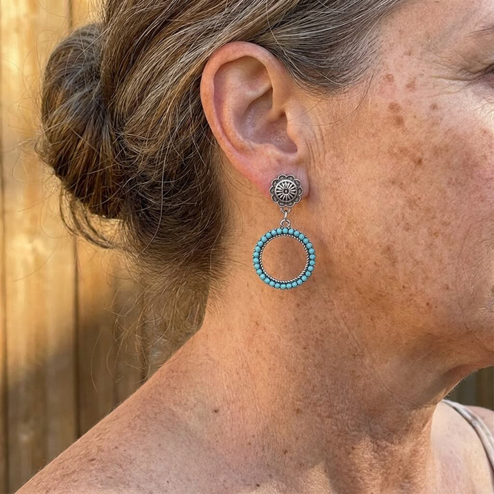 Aros Turquesa Concho Colgantes