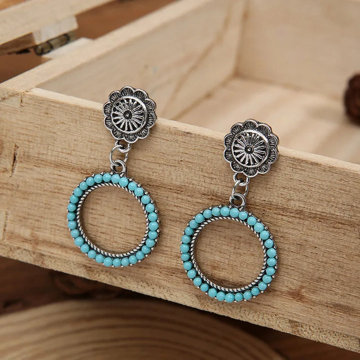 Aros Turquesa Concho Colgantes