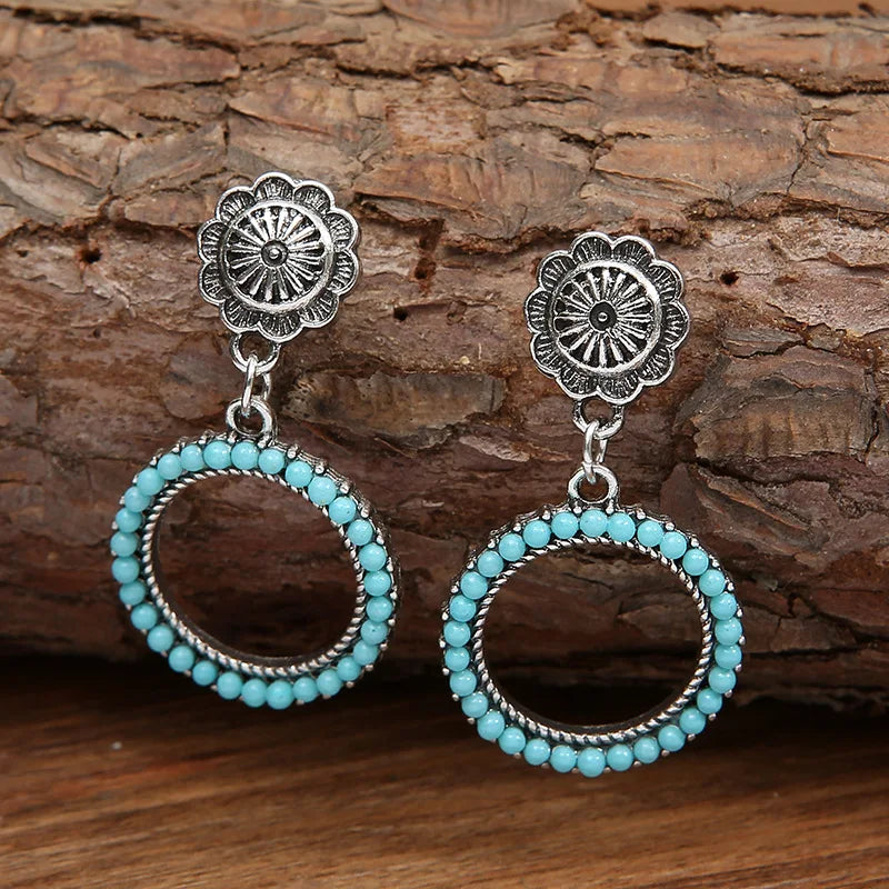 Aros Turquesa Concho Colgantes
