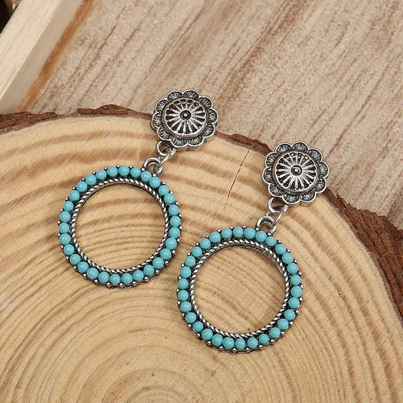 Aros Turquesa Concho Colgantes