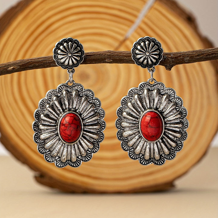 Pendientes Concho Turquesa Redondos