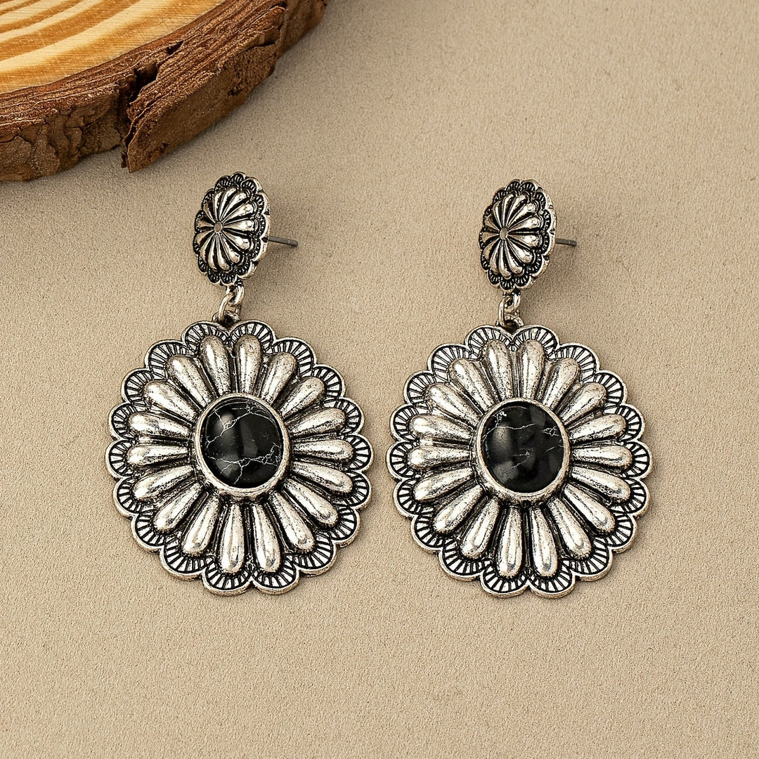 Pendientes Concho Turquesa Redondos