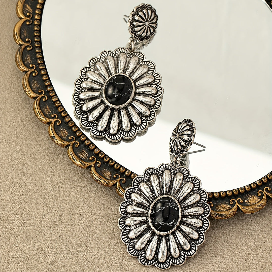 Pendientes Concho Turquesa Redondos