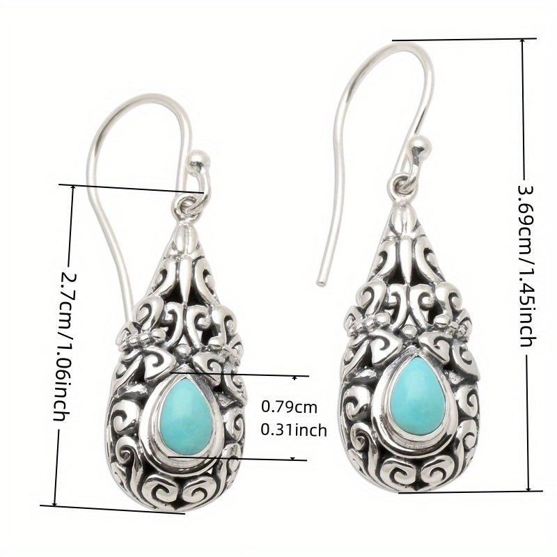 Pendientes Gota Turquesa Filigrana Boho