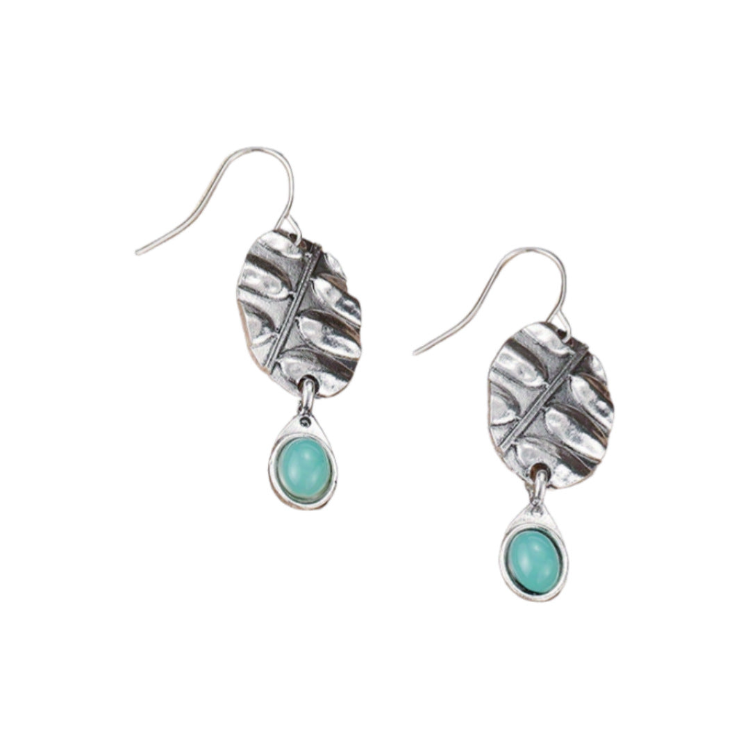 Pendientes Hoja Turquesa Botánicos