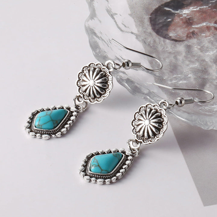 Pendientes Margarita Turquesa Plateados