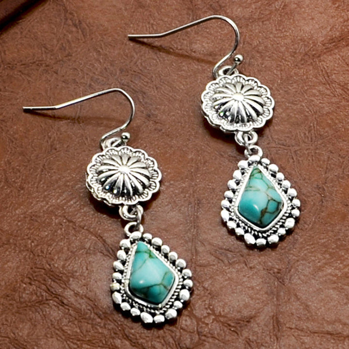 Pendientes Margarita Turquesa Plateados