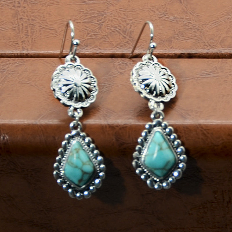 Pendientes Margarita Turquesa Plateados