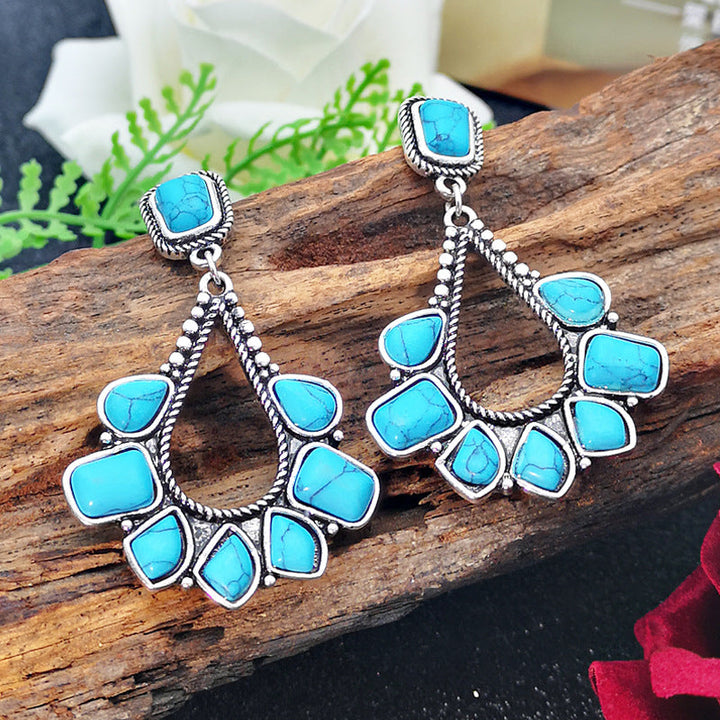 Pendientes Gota Racimo Turquesa