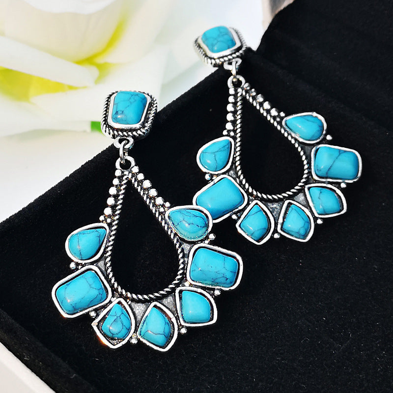 Pendientes Gota Racimo Turquesa