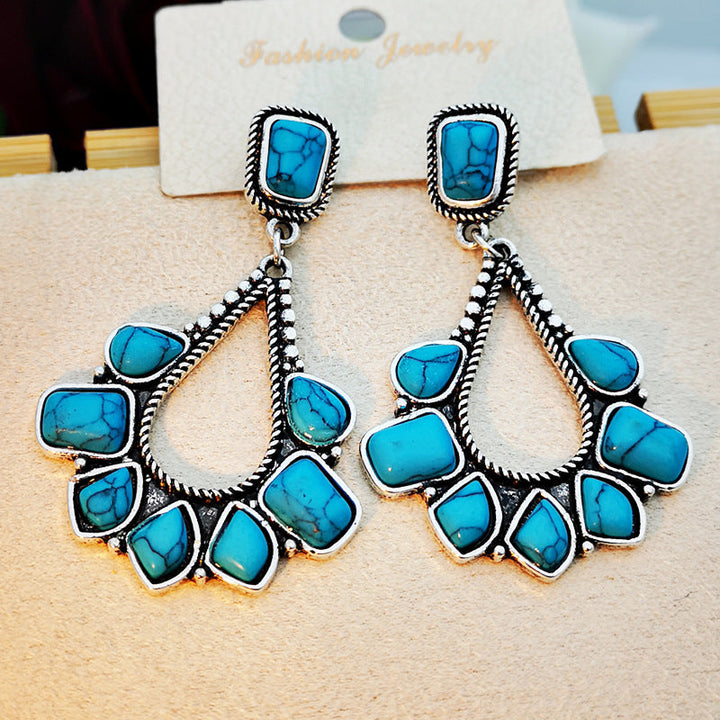 Pendientes Gota Racimo Turquesa